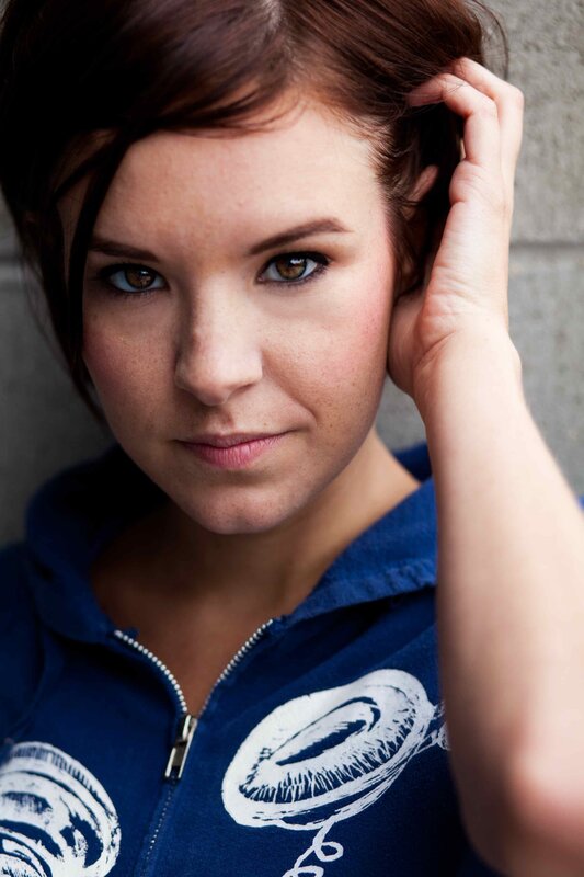 woman in blue hoodie