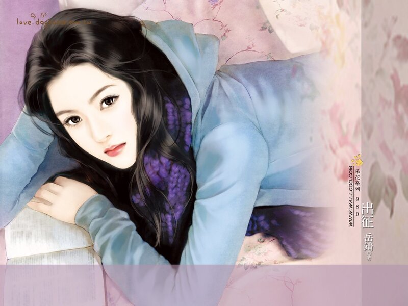 Woman in Blue Hoodie — Calm, Digital Art