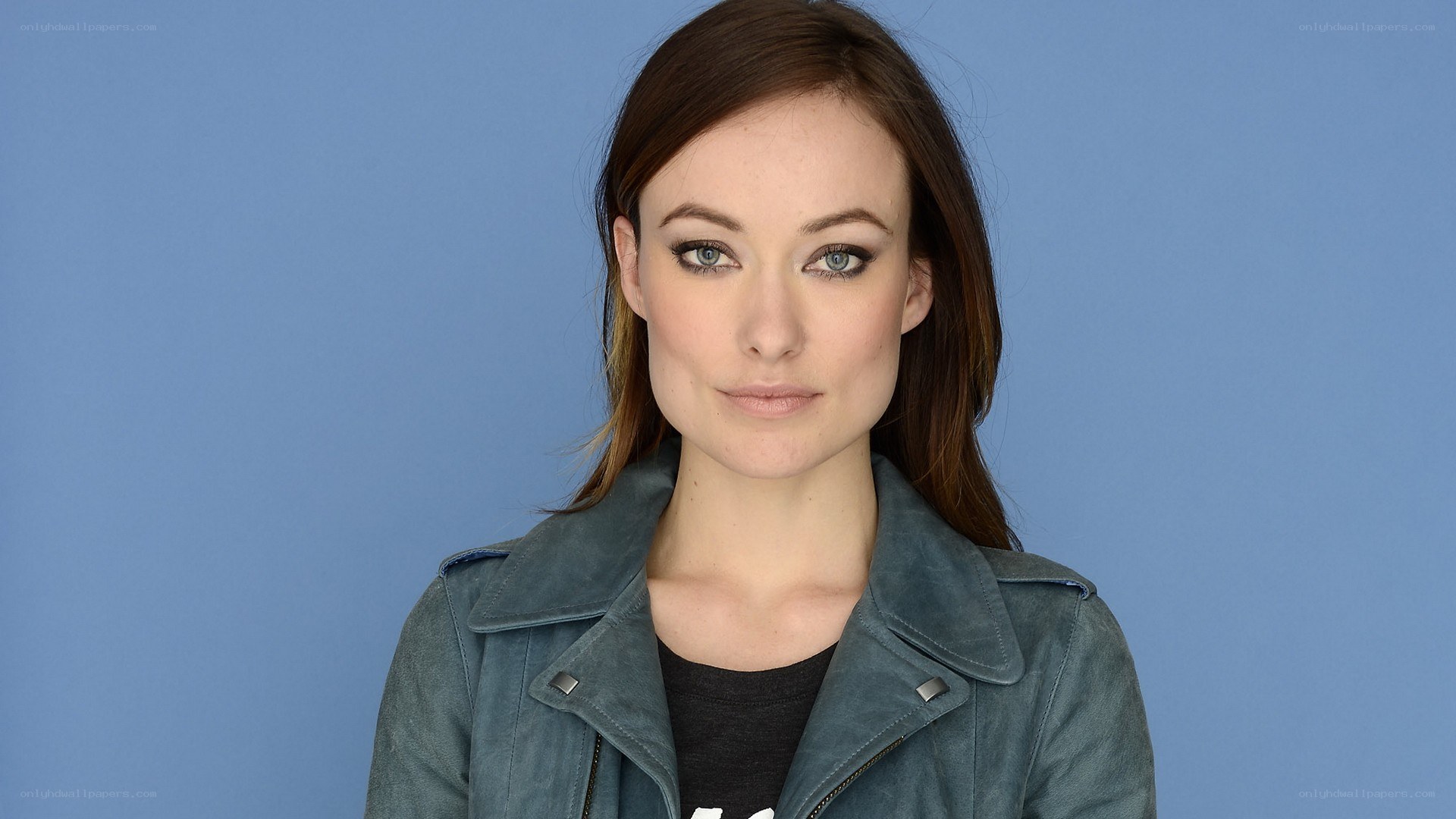 woman in blue jacket