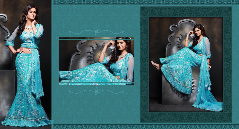 Woman in Blue Lehenga