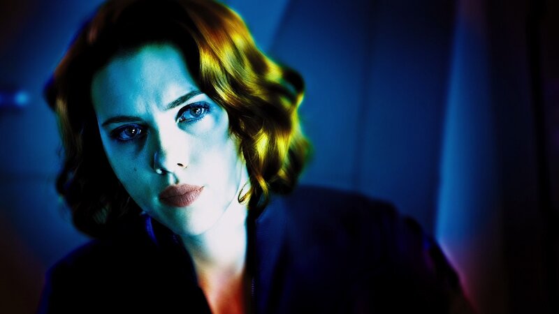 woman in blue light