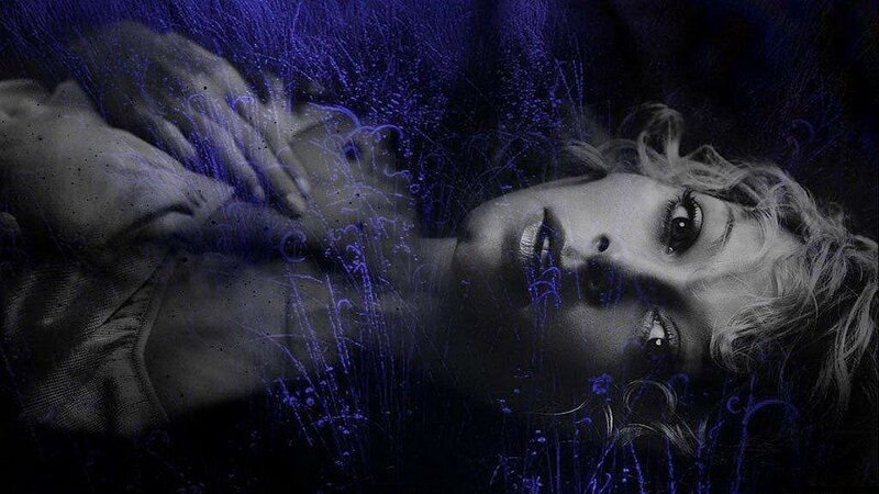 woman in blue light