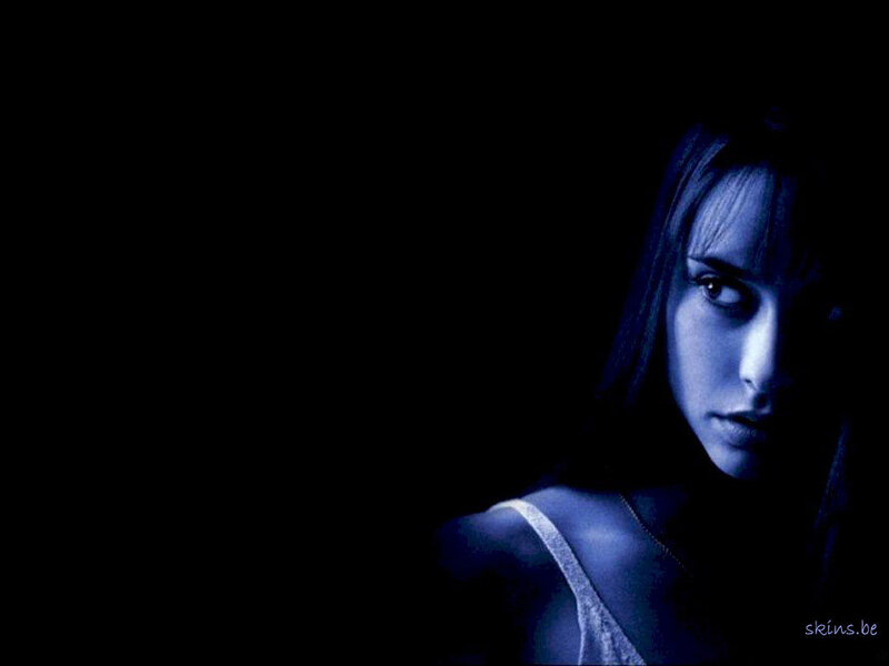 Woman in Blue Light — Black, Dramatic