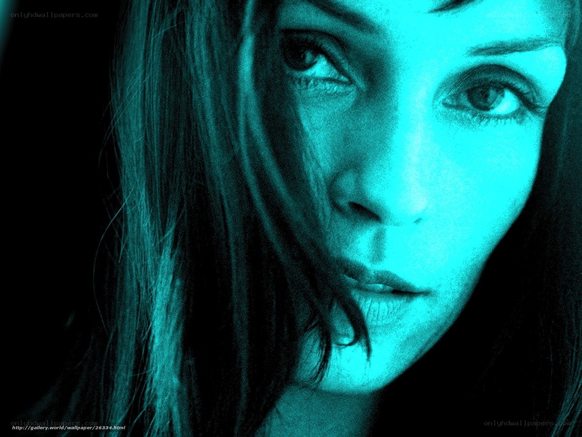 woman in blue light