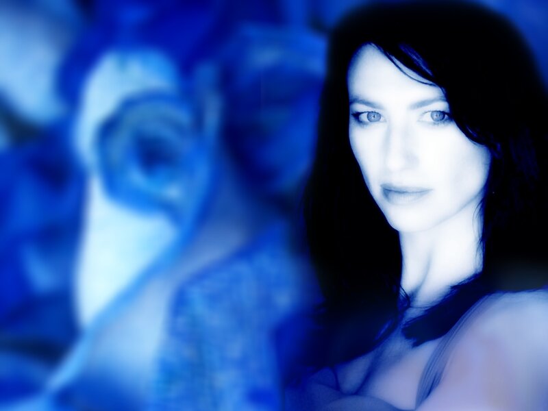 woman in blue lighting
