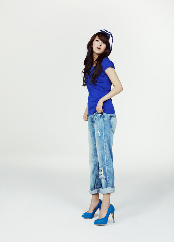 woman in blue outfit