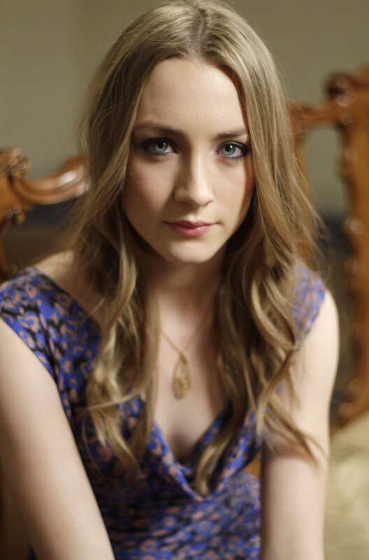 woman in blue patterned dress