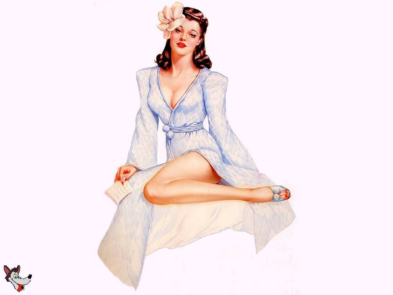 Woman in Blue Robe — Calm, Illustration