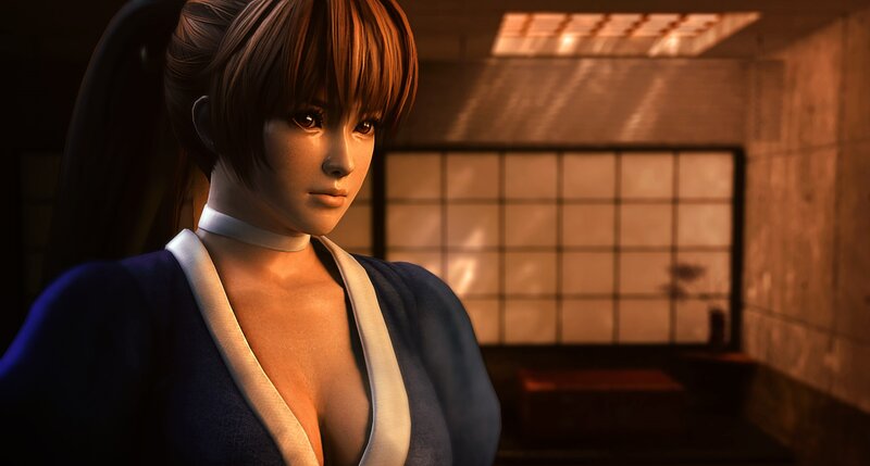 Woman in Blue Robe — Dramatic, 3d Render