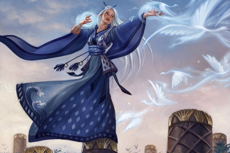 Woman in Blue Robe — Dramatic, Digital Art