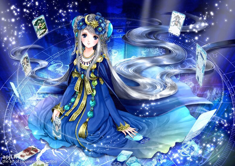 Woman in Blue Robe — Mystical, Night