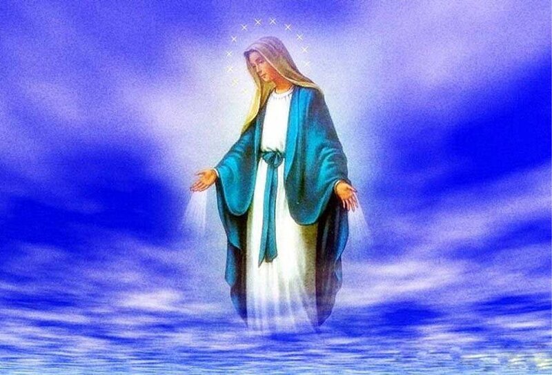 Woman in Blue Robe — Serene, Digital Art, Halo