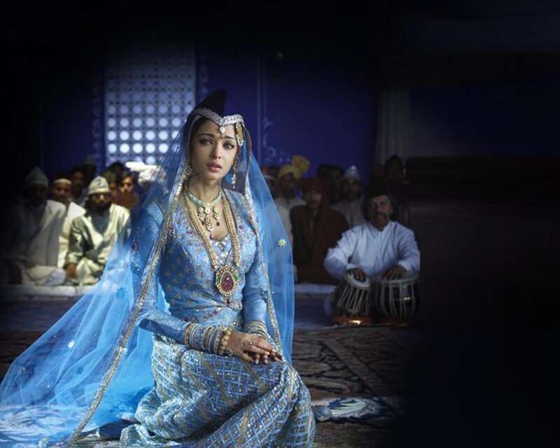 Woman in Blue Sari — Dramatic, Night