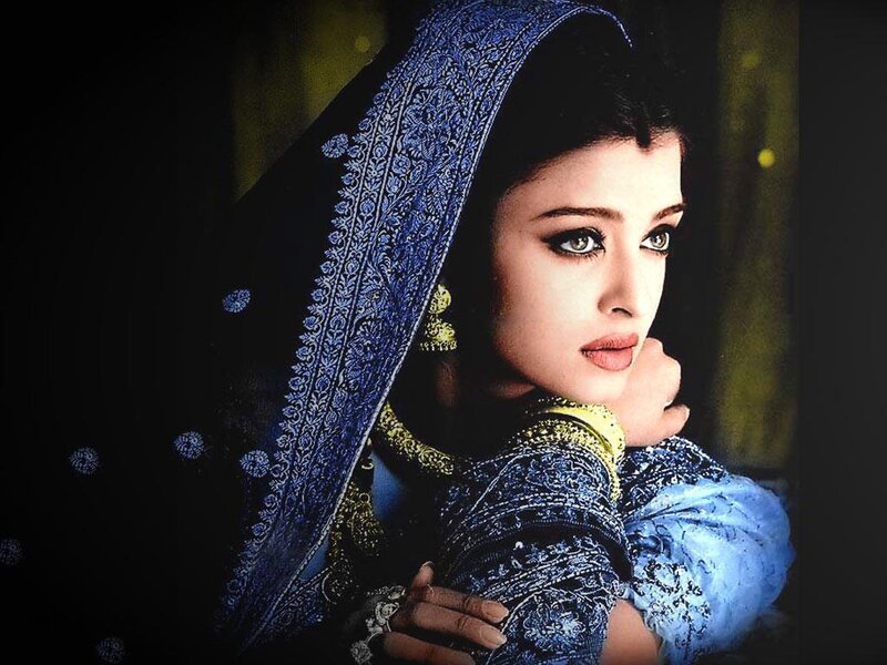 Woman in Blue Sari — Dramatic, Photograph, Veil