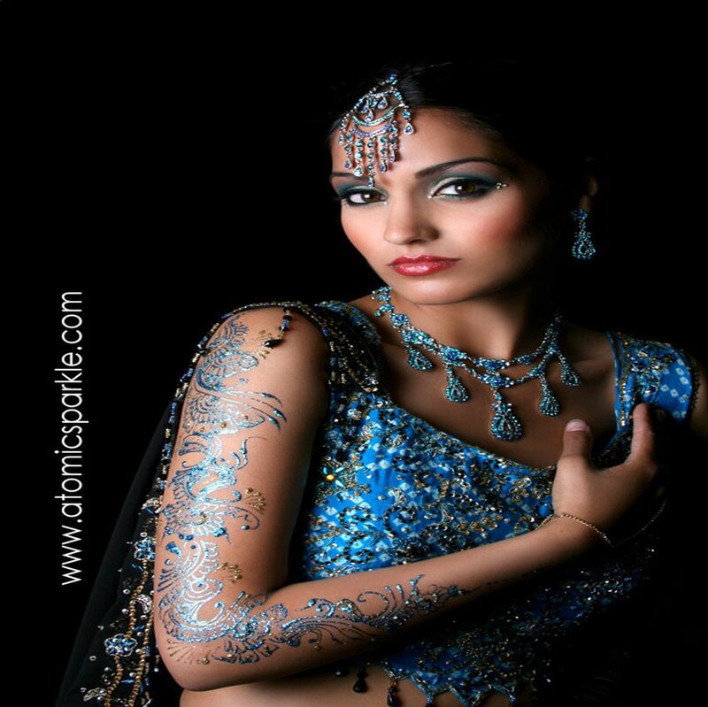 Woman in Blue Sari — Dramatic