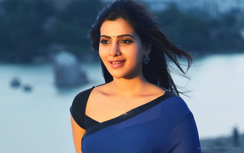 Woman in Blue Sari — Serene, Sunset