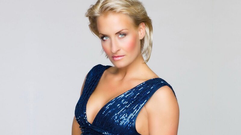 Woman in Blue Sequin Dress — Confident, Photograph