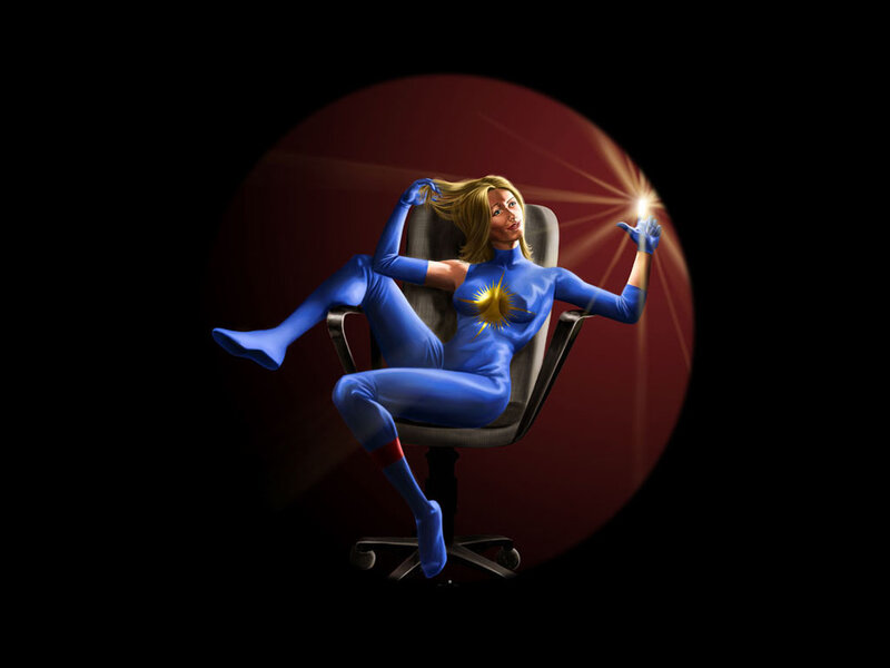 Woman in Blue Suit — Dramatic