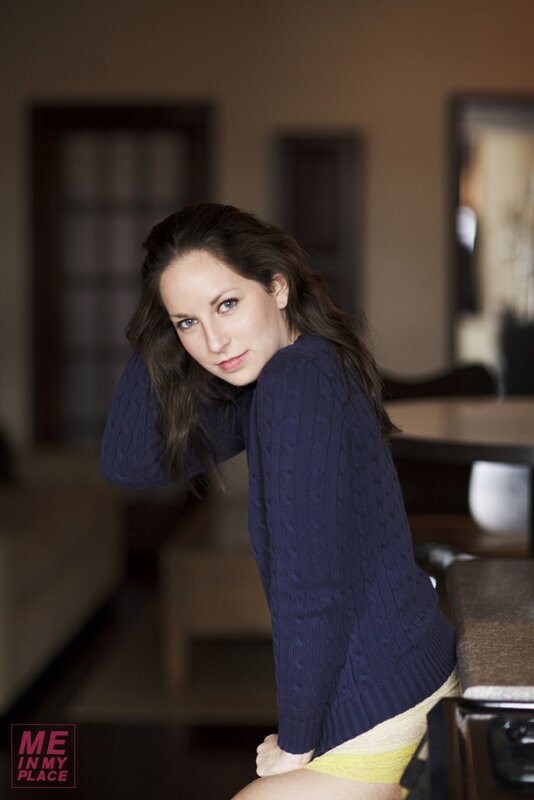 woman in blue sweater