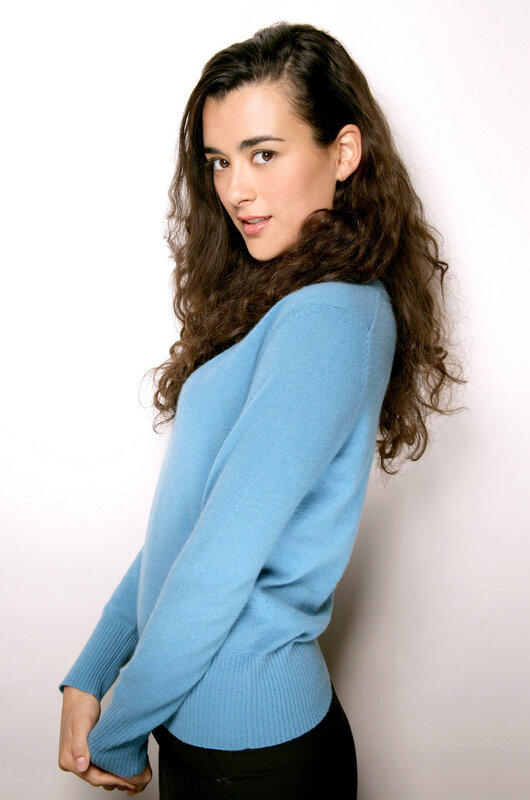 woman in blue sweater