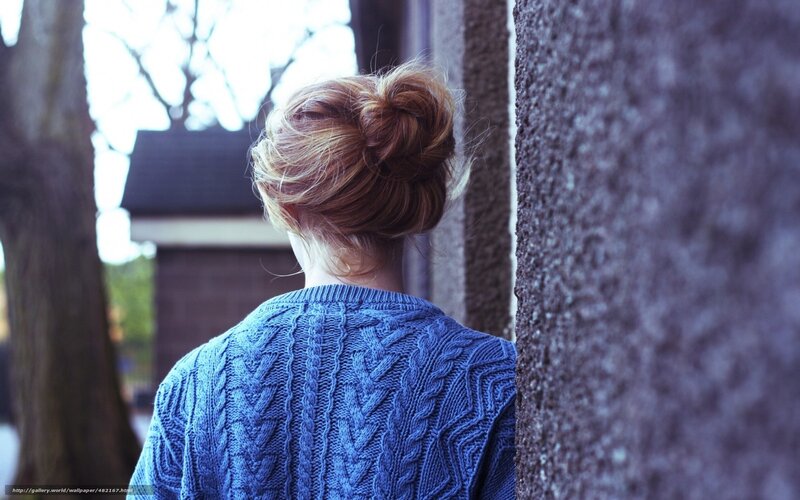 Woman in Blue Sweater — Contemplative, Afternoon