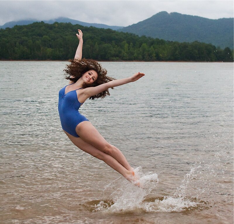 Woman in Blue Swimsuit — Active