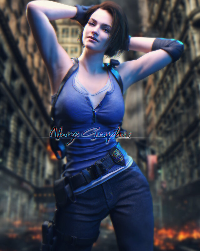 Woman in Blue Tank Top — Dramatic, 3d Render