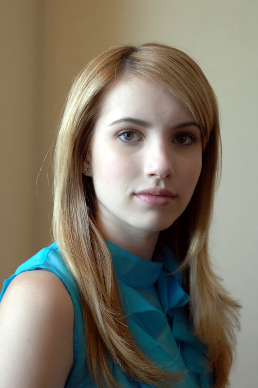 woman in blue top