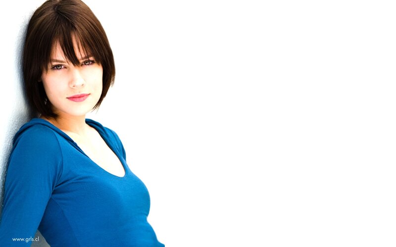 woman in blue top