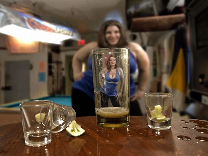 Woman in Blue Top — Brown, Casual