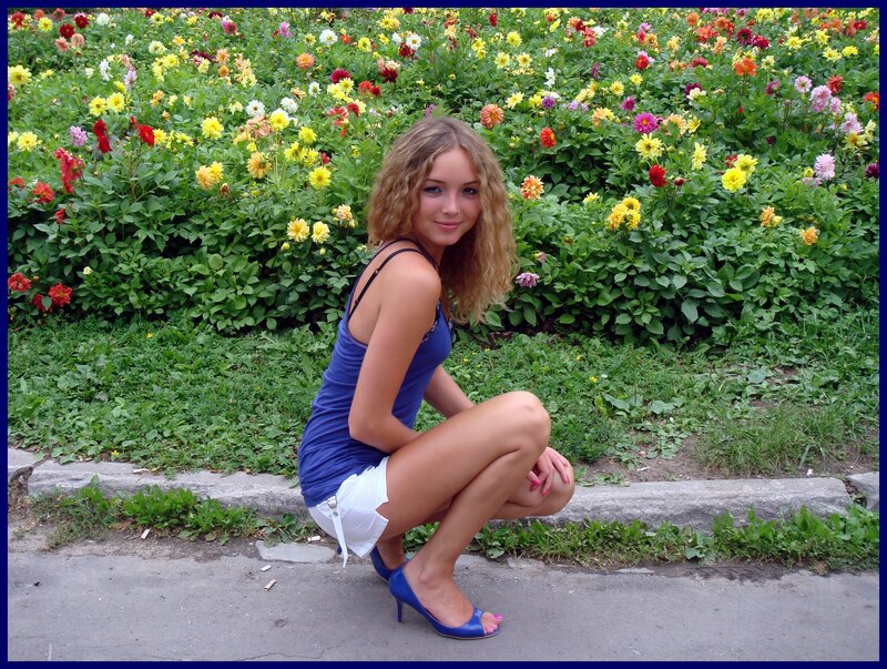 Woman in Blue Top — Calm, Summer