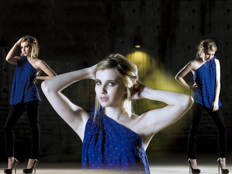 Woman in Blue Top — Dramatic, Photograph, Blue Top