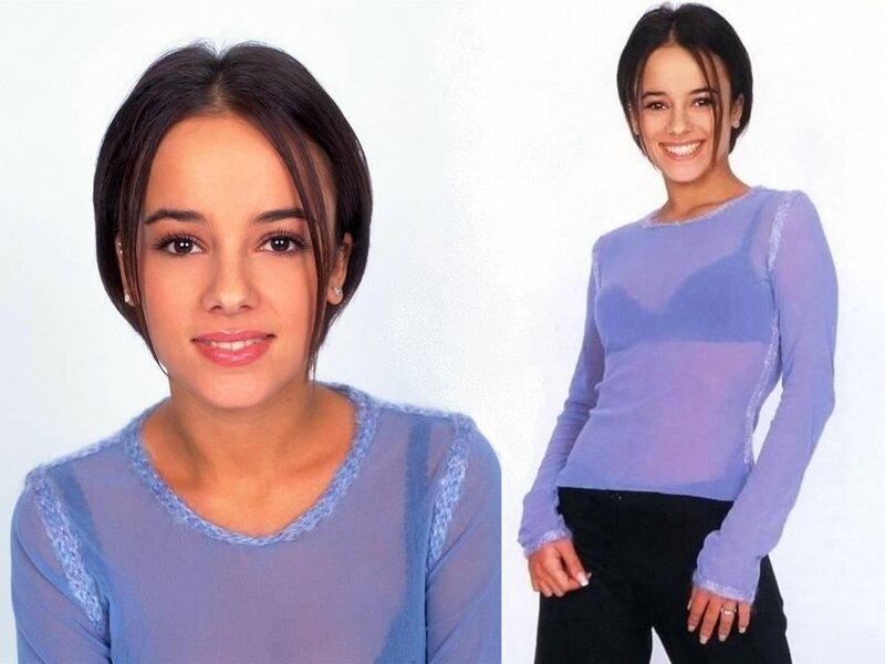 Woman in Blue Top — Neutral, Photograph, Blue Shirt