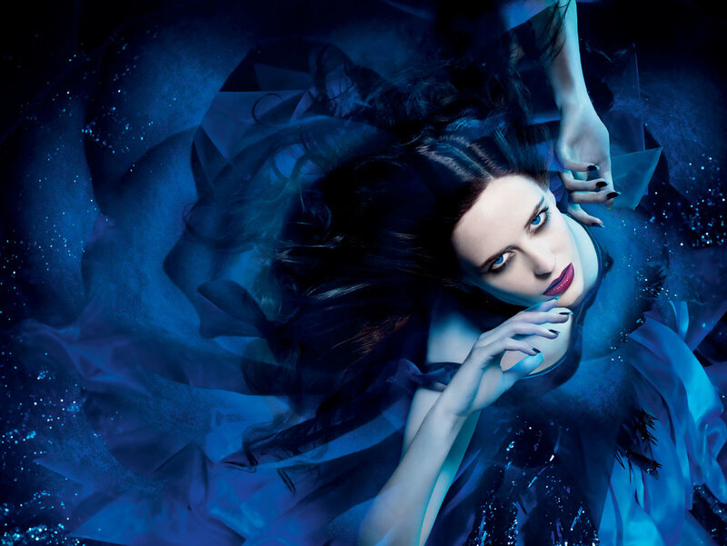 woman in blue underwater