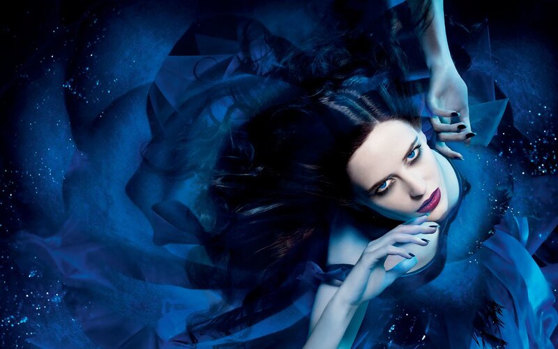 woman in blue underwater
