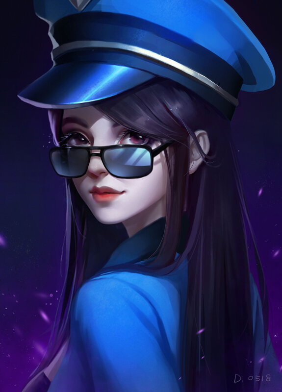 Woman in Blue Uniform — Dramatic, Night