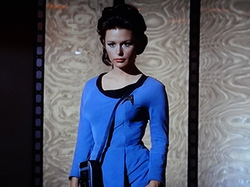 Woman in Blue Uniform — Serious, Photograph, Film Strip
