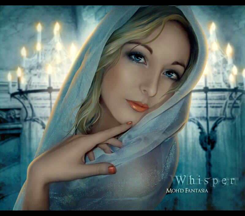 Woman in Blue Veil — Dramatic