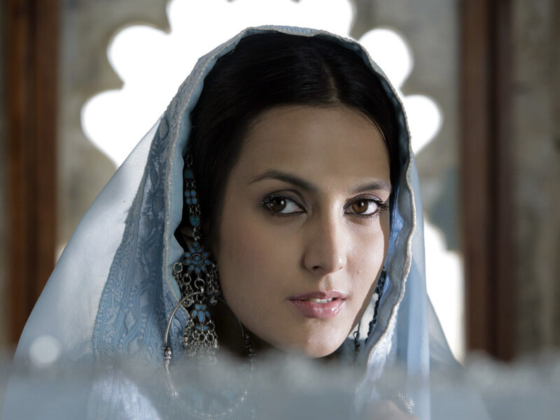 Woman in Blue Veil — Serious
