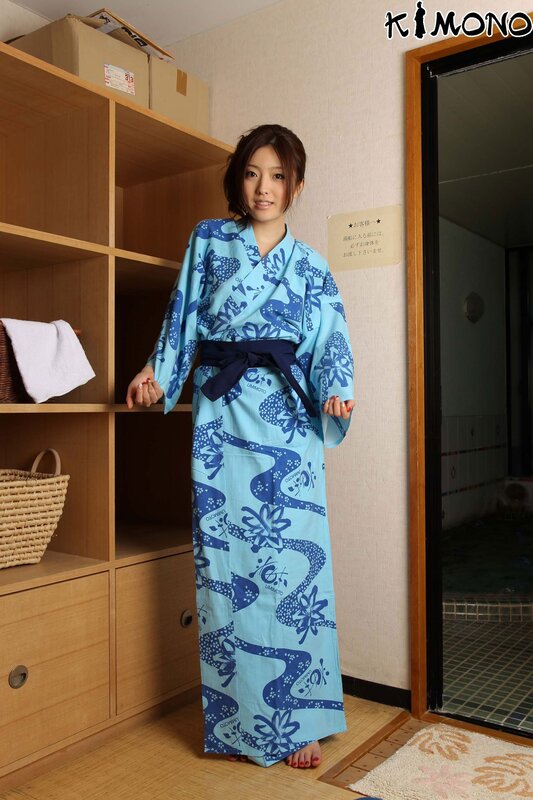 Woman in blue yukata