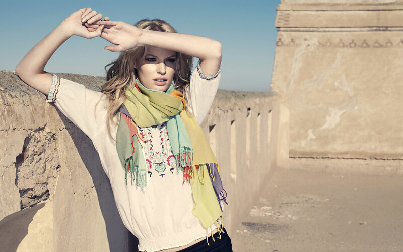 woman in boho outfit outdoors
