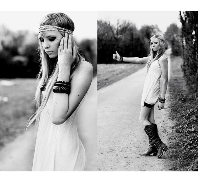 woman in boho style