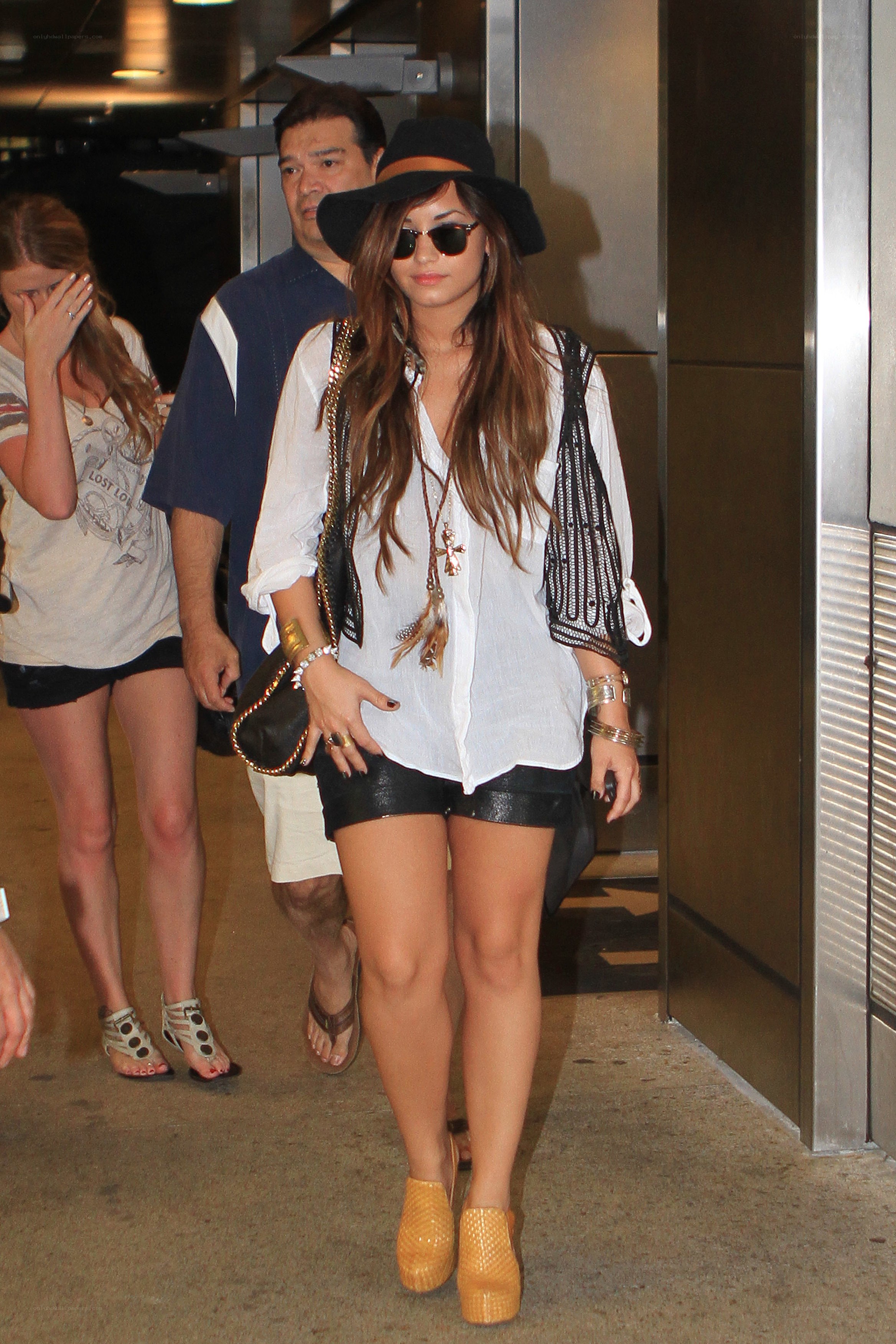 Woman in boho style walking