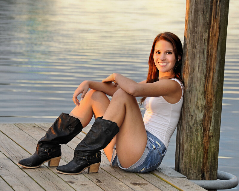 Woman in Boots on Dock