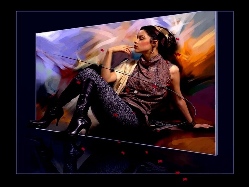 Woman in Boots — Purple