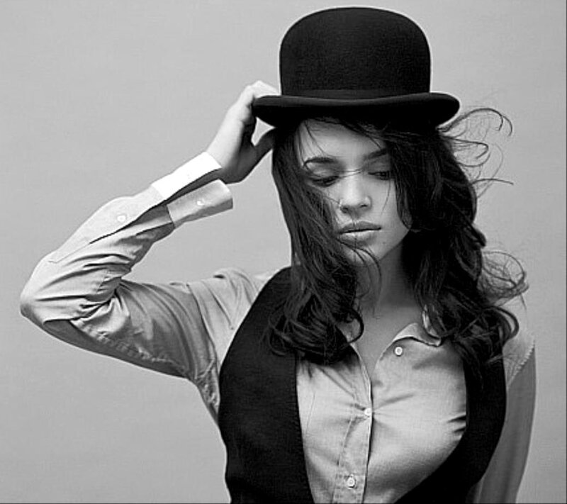 Woman in Bowler Hat — Black, Dramatic