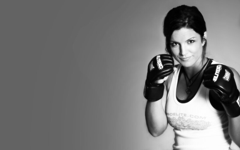 woman in boxing gloves
