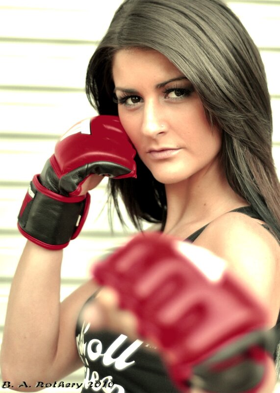 woman in boxing gloves