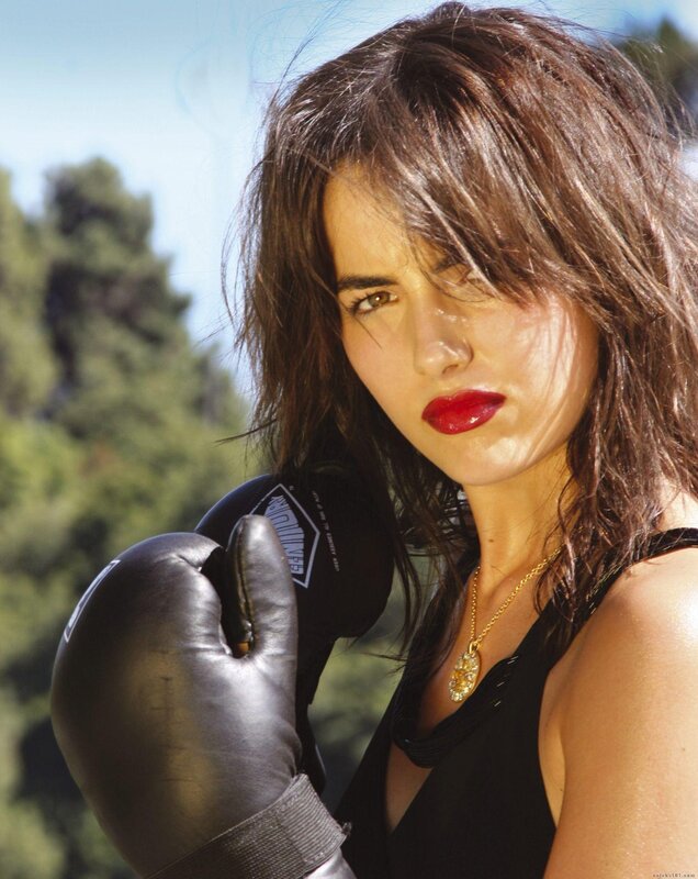 woman in boxing gloves