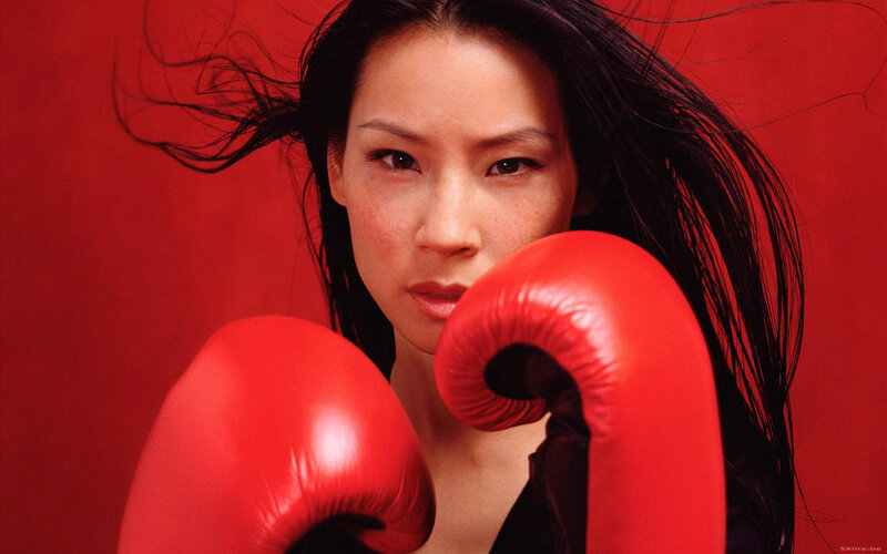 Woman in Boxing Gloves — Red